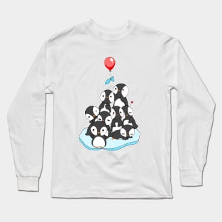 Cute penguin mountain Long Sleeve T-Shirt